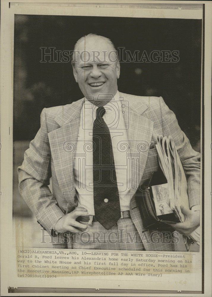 1974 Press Photo Alexandria White House President Gerald Ford Cabinet - Historic Images