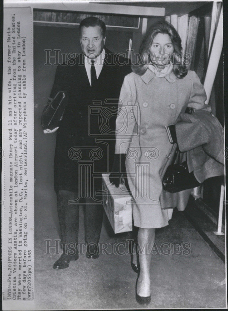 1965 Press Photo Automobile magnate Henry Ford II wife - Historic Images