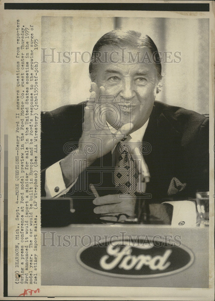 1975 Press Photo Henry Ford II - Historic Images