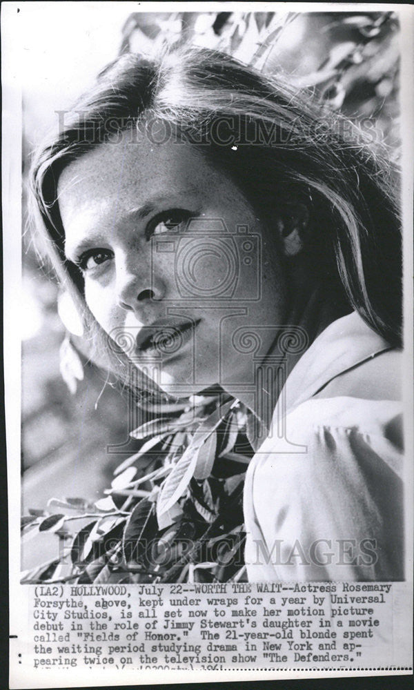 1961 Press Photo Actress Rosemary Forsythe Jim Stewart Daughter Fields Of Honor - Historic Images