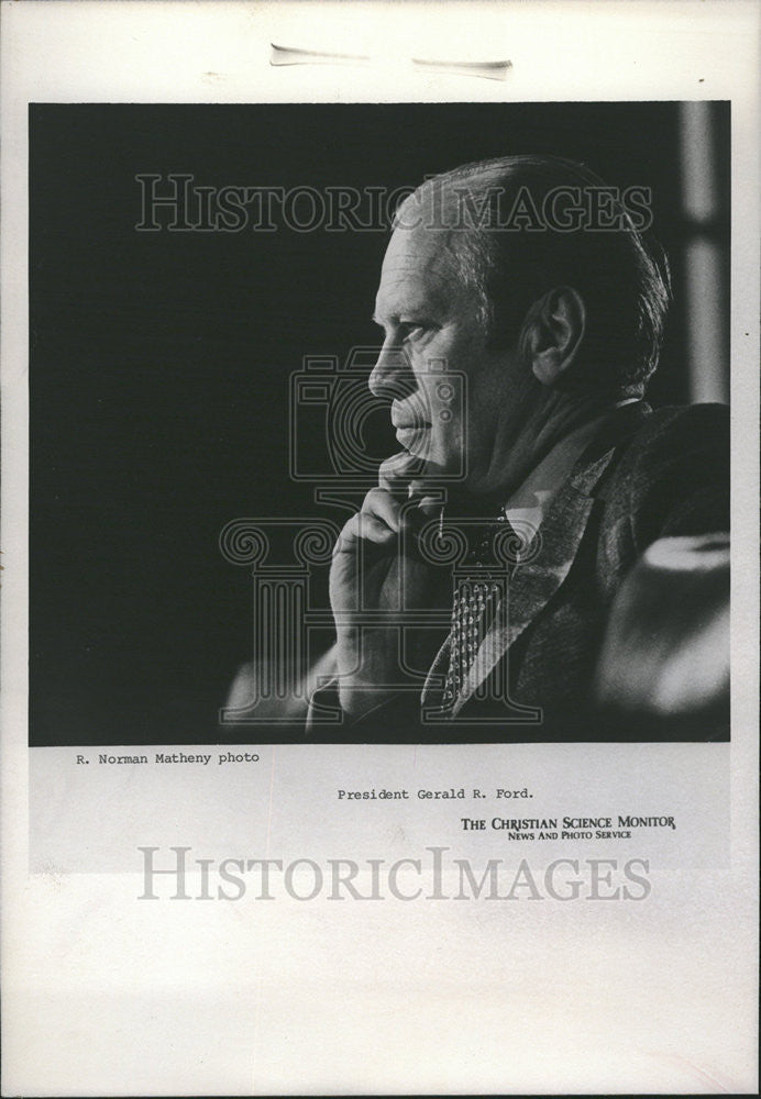 1974 Press Photo President Gerald Ford Christian Science Monitor Norman Matheny - Historic Images