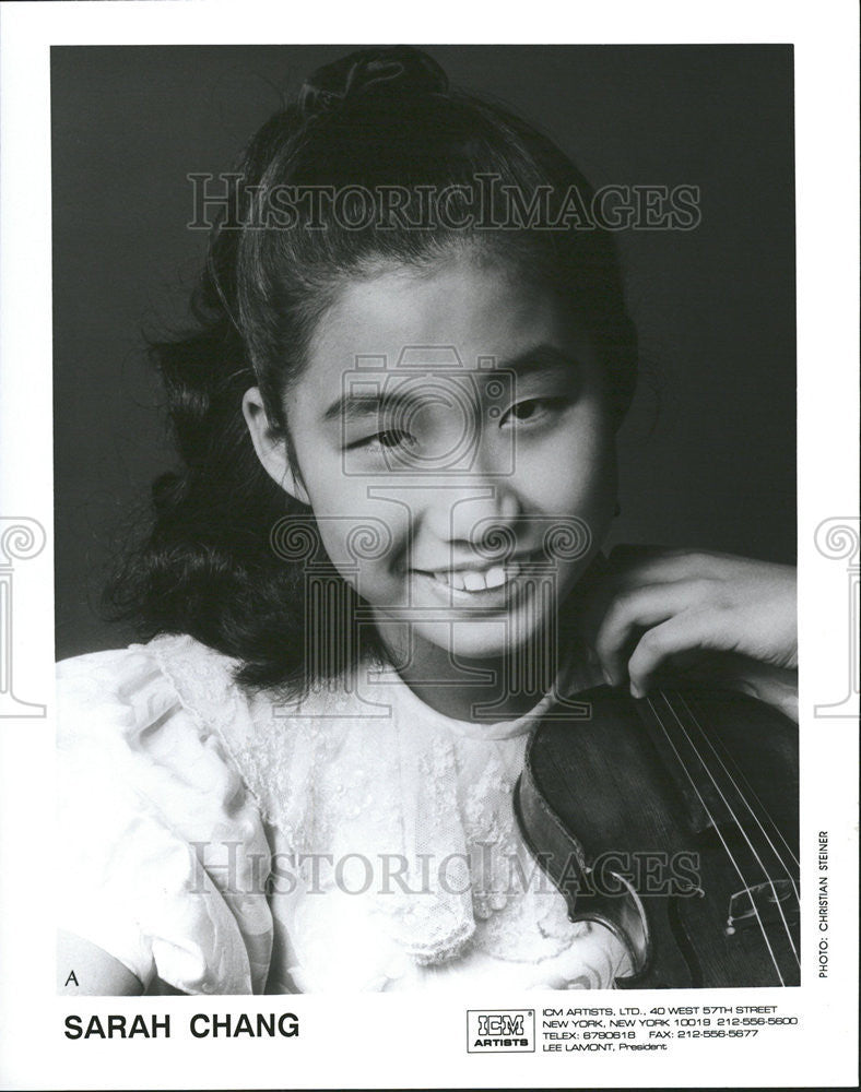 1994 Press Photo Sarah Chang Korean American violinist Orchestra NY France - Historic Images