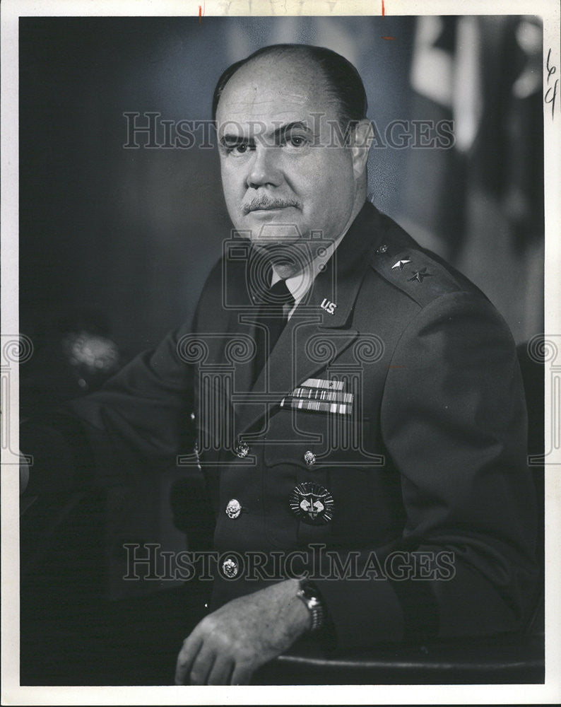 1969 Press Photo Major General Ethan Chapman NORAD Chief Staff Colorado Springs - Historic Images