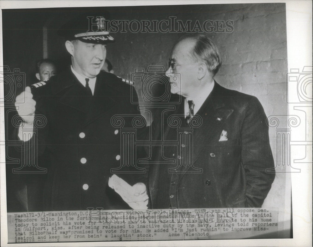 1971 Press Photo Commander Nelson Trimble Leavings USNR Senator Theodore Bilbo - Historic Images