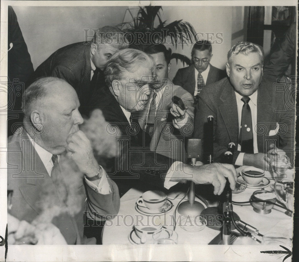 1954 Press Photo Labor leaders Luncheon meeting Alliance million members Snap - Historic Images