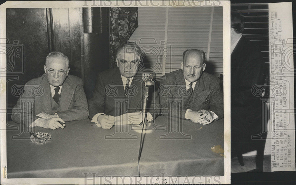 1949 Press Photo William Green, Head Of AFL Meets With John L. Lewis - Historic Images