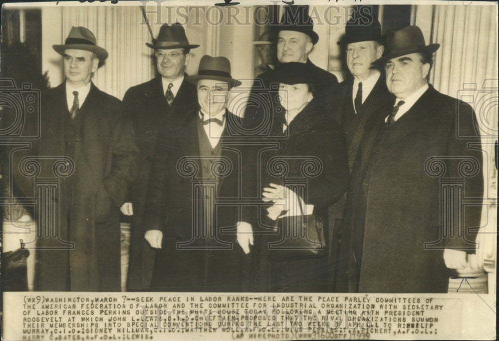 1939 Press Photo Parley Committee American Federation Labor Committee Industrial - Historic Images