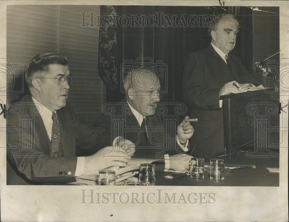 1949 Press Photo Lewis United Mine Workers Kennedy Owens Coal Strike Ends - Historic Images