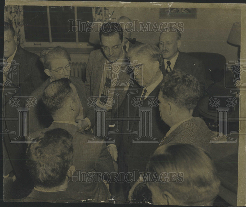 1949 Press Photo John Lewis United Mine Workers Press Conference Sheraton Hotel - Historic Images