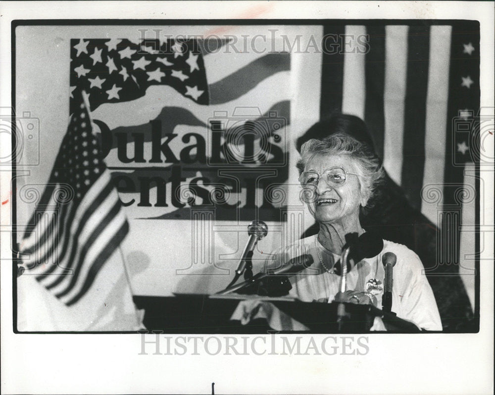 1988 Press Photo Pres Candidate Michael Dukakis&#39;s Mother Euterpe Dukakis - Historic Images