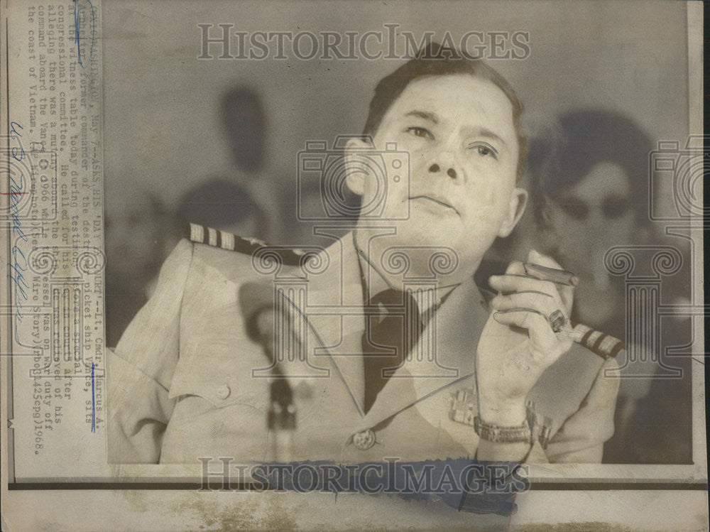 1968 Press Photo Marcus Arhheiter Vance Testimony Committee - Historic Images