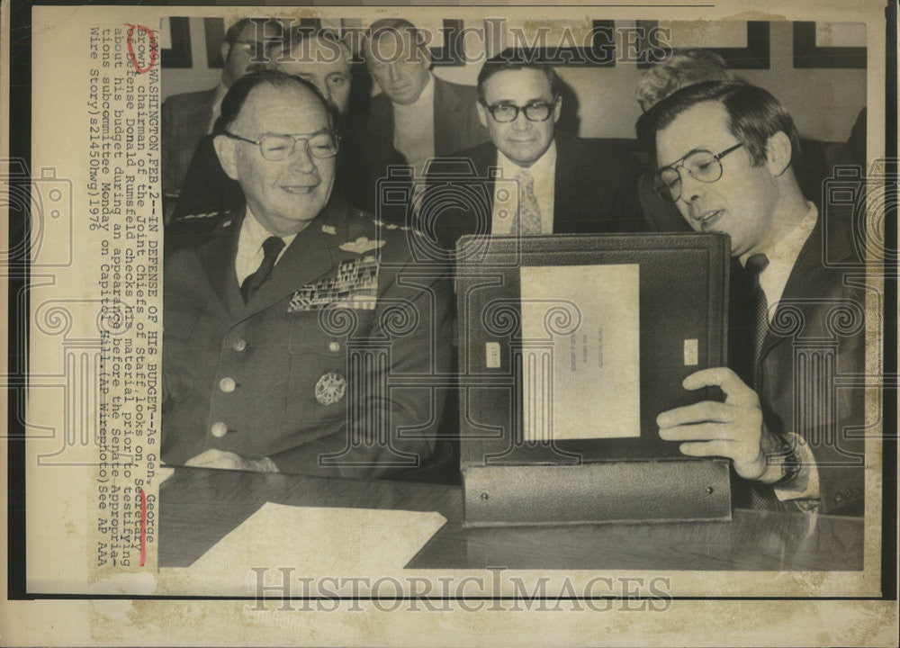 1976 Press Photo George S. Scratchley Brown Air Force General Joint Chiefs Staff - Historic Images