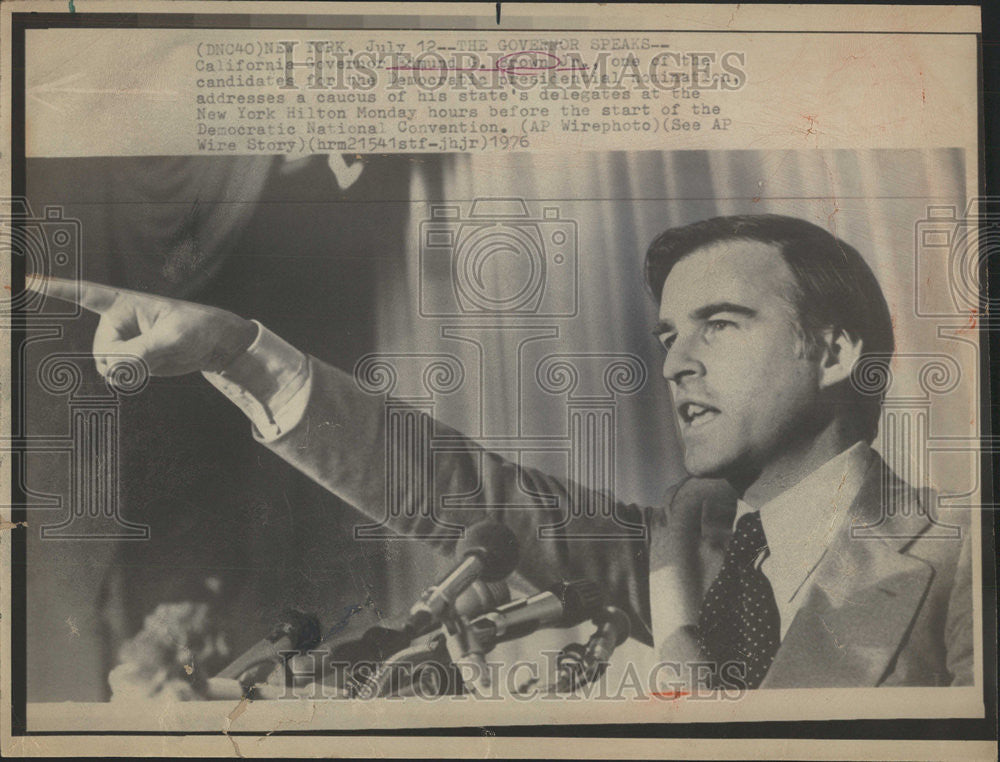 1976 Press Photo California Governor Edmund G. Brown Jr./Democratic Candidate - Historic Images