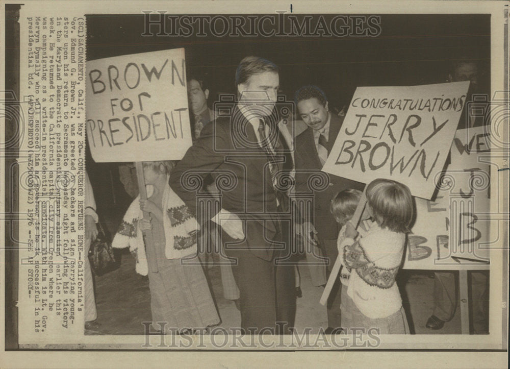 1976 Press Photo Gov. Edmund G. Brown, Jr./California/Democratic Candidate - Historic Images