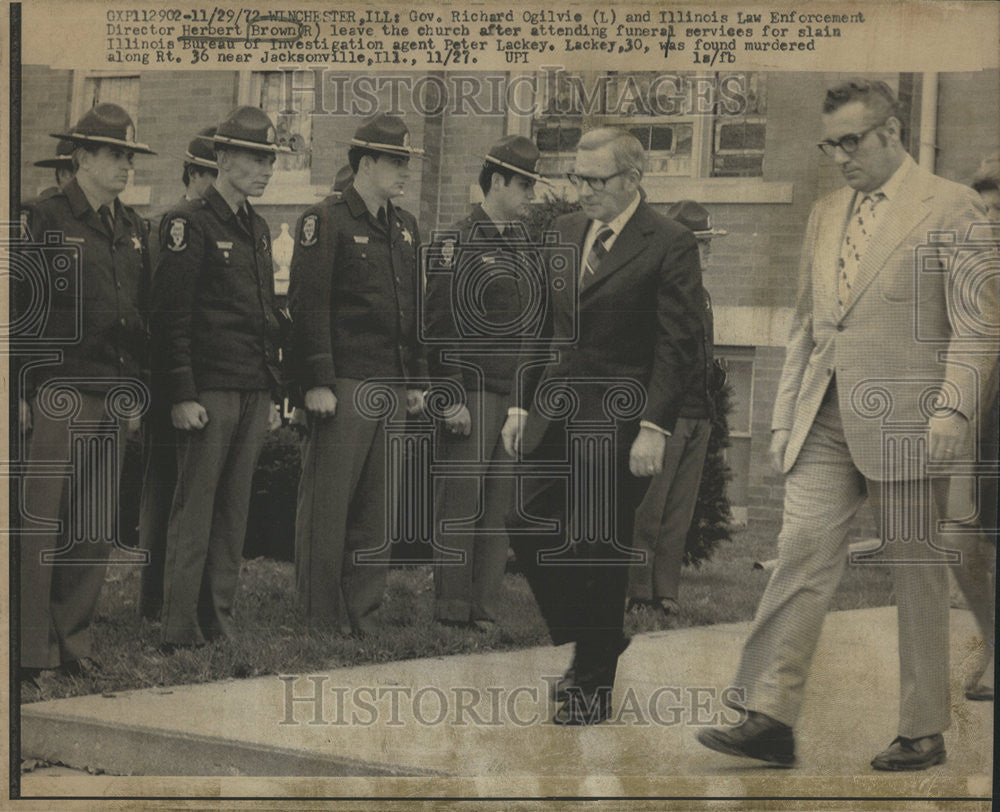 1972 Press Photo Governor Richard Ogilvie &amp; Director  Herbert Brown - Historic Images