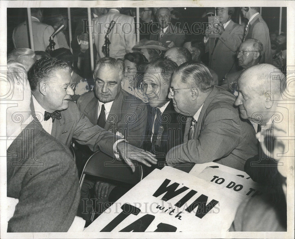 1952 Press Photo Senator Wayland Brooks Raymond Peacock District Frank Peska - Historic Images