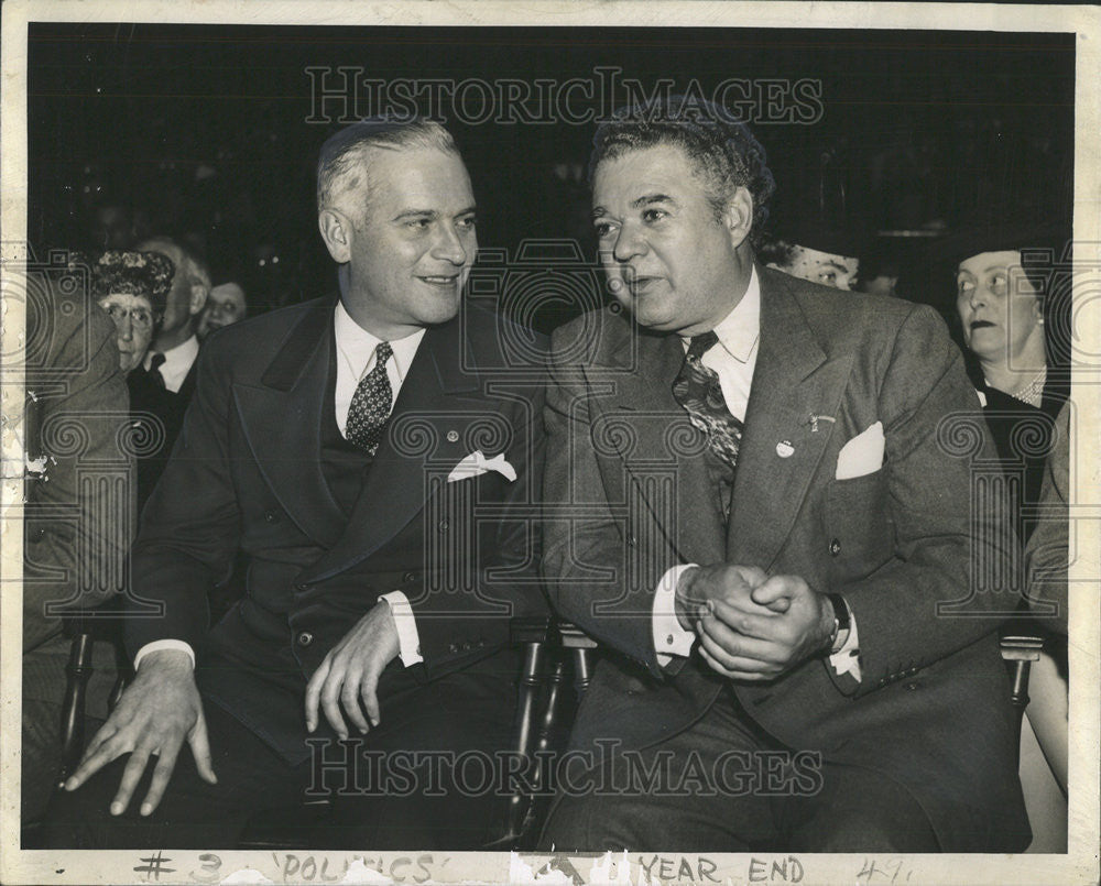 1940 Press Photo Dwight Green Wayland Brooks Chicago Willkie Speech - Historic Images