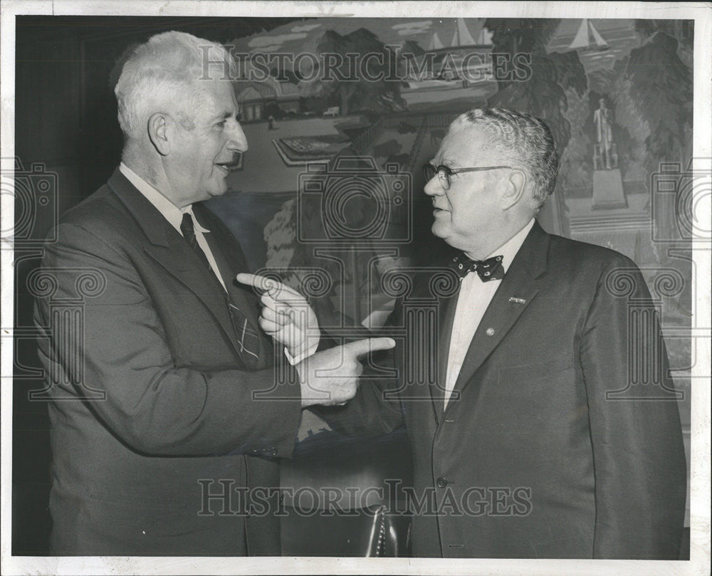 1956 Press Photo Senator Paul Douglas Wayland Brooks North Park Hotel - Historic Images