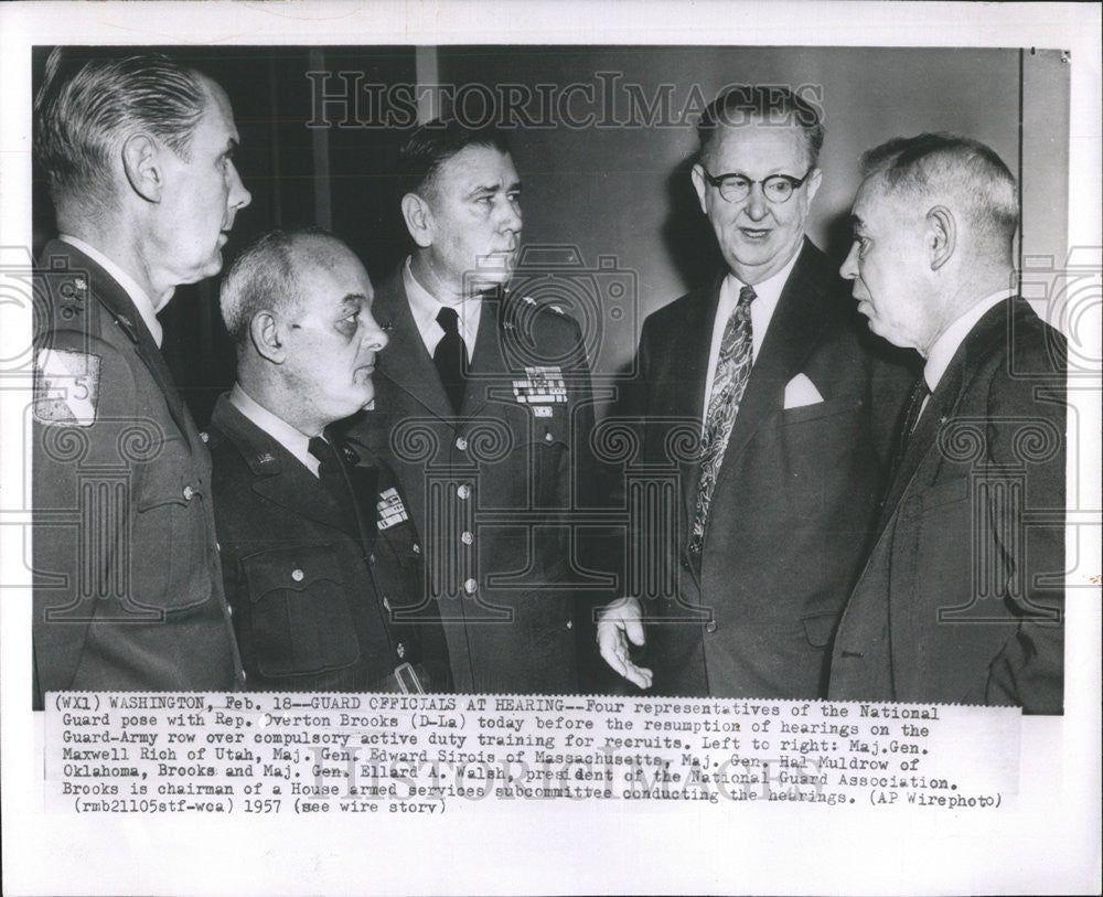 1957 Press Photo National Guard Maj Gen Maxwell Rich Utah Edward Sirois Walsh - Historic Images