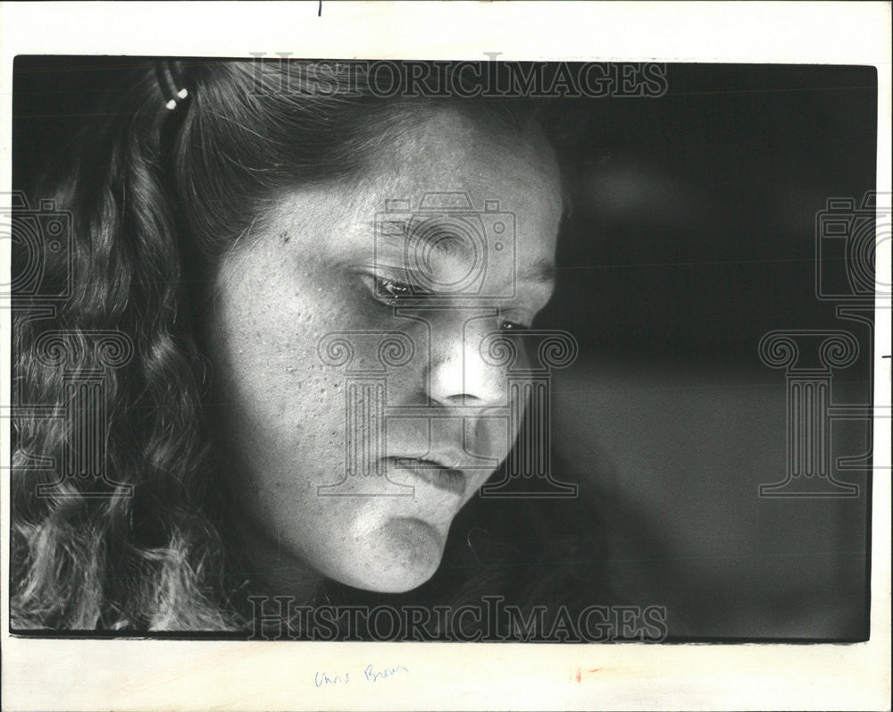 1985 Press Photo Christine Brown Sex Ring Charges Abuse Daughter Court Trial - Historic Images