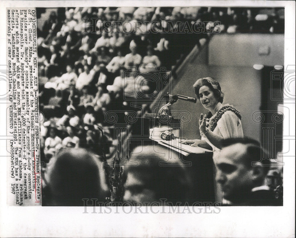 1967 Press Photo Dr Irvamae Applegate  St Cloud National Educators association - Historic Images