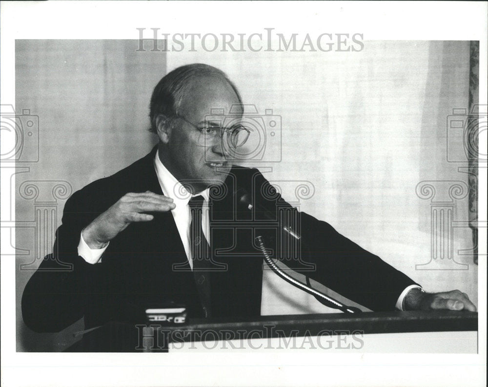 1991 Press Photo Defense Secretary Richard Cheney - Historic Images