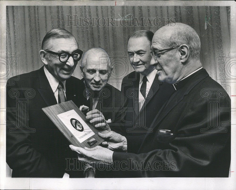 1968 Press Photo Arthur Rubloff, Dr. Everett Clinchy, Homer Livingston, Cardinal - Historic Images