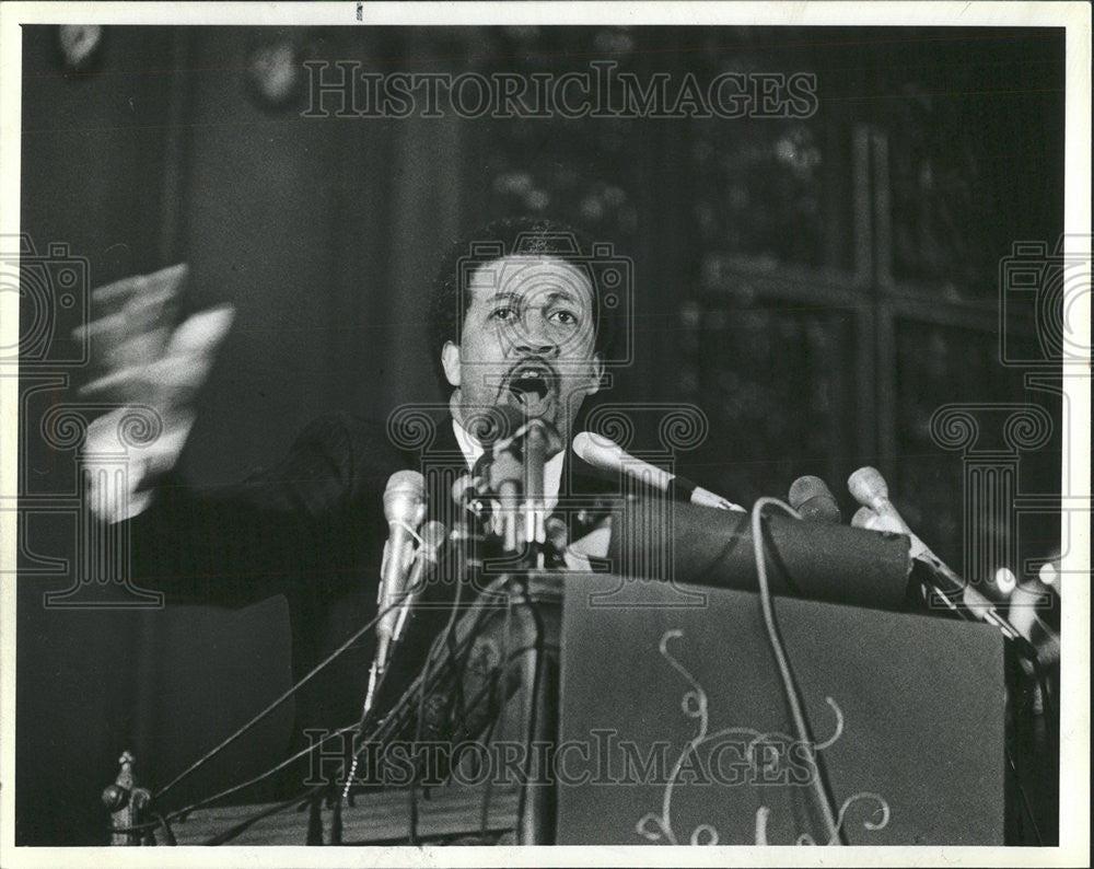 1987 Press Photo Chavis Jr Leader Of Freedom Rider Urges Reelection Of Mayor - Historic Images