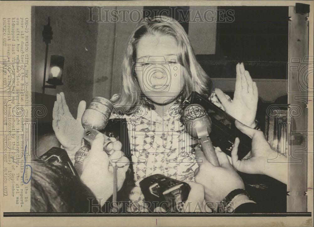 1976 Press Photo Nadine Chaval, Daughter Belgian Ambassador to Mexico - Historic Images