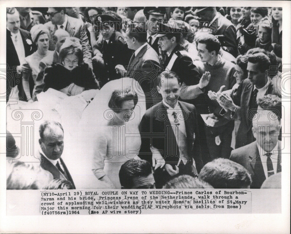 1964 Press Photo Prince Carlos Hugo &amp; Princess Irene Spanish Royal Family - Historic Images