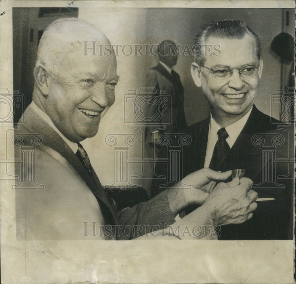 1955 Press Photo President Eisenhower - Historic Images