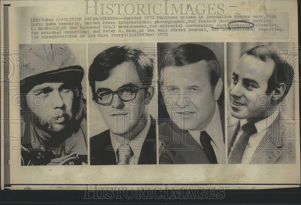 1972 Press Photo 1972 Pulitzer Prize Winners - Historic Images