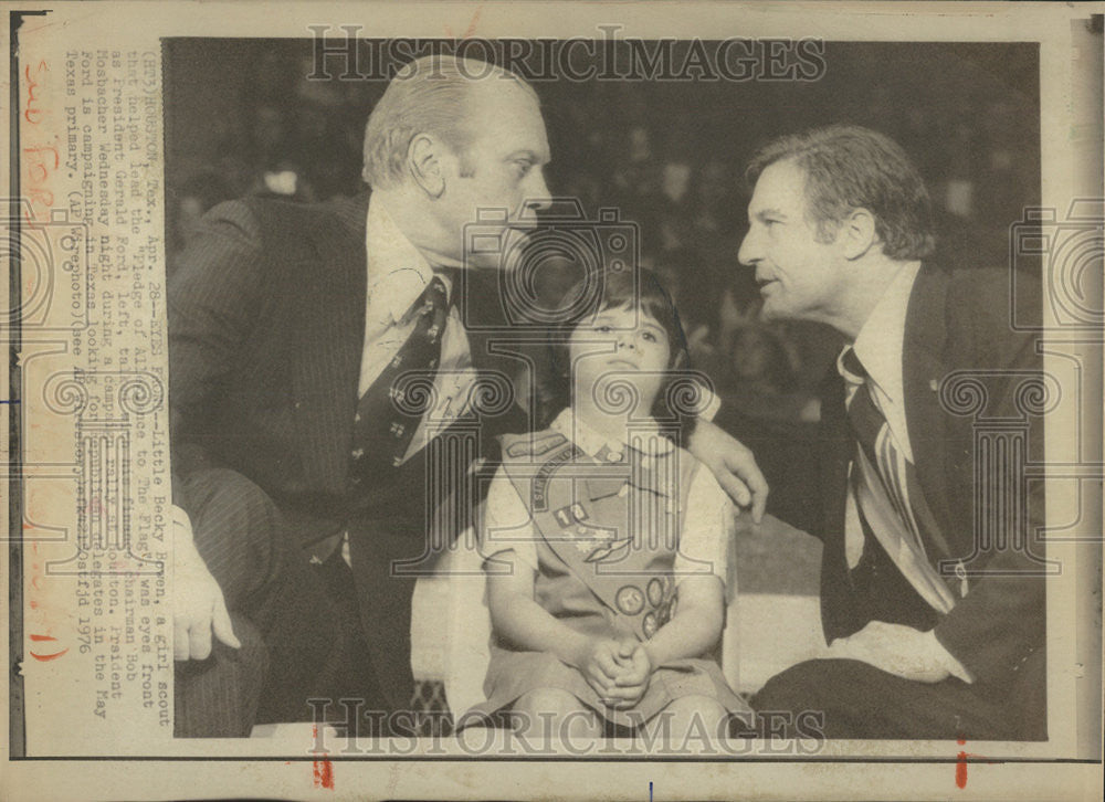 1976 Press Photo Little Becky Bowen Girl Scout - Historic Images