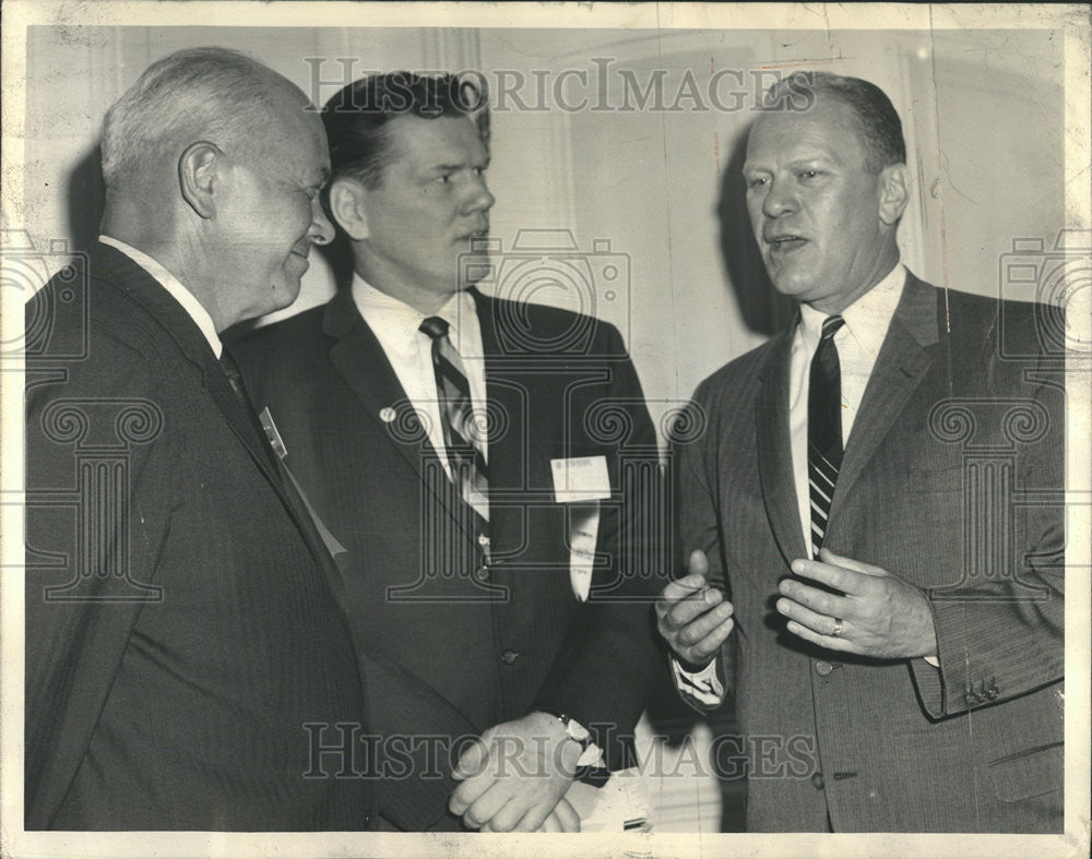 1966 Press Photo Gerald Ford Michigan Congressman Leader Palmer House - Historic Images