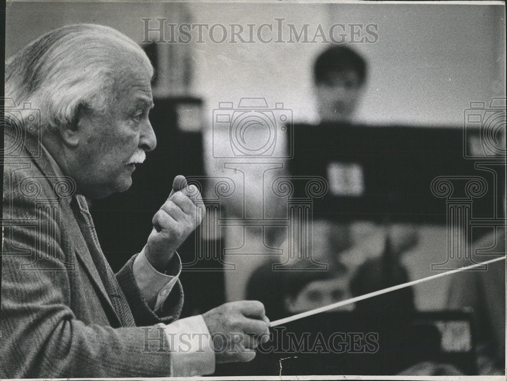 1971 Press Photo Arthur Fielder Conductor High School Band Boston Pops Orchestra - Historic Images