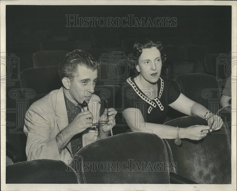 1956 Press Photo Maestro Michal Lepore Musical Staff Carol Fox General Manager - Historic Images