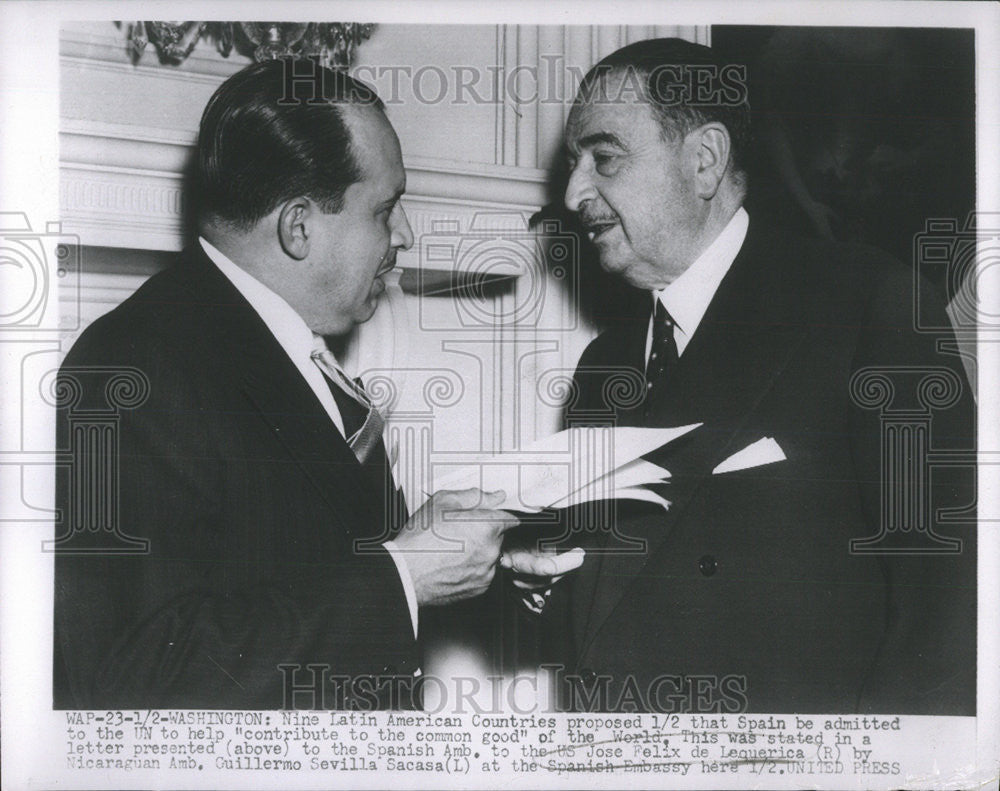 1950 Press Photo JosÃƒÆ’Ã†â€™Ãƒâ€šÃ‚Â© FÃƒÆ’Ã†â€™Ãƒâ€šÃ‚Â©lix de Lequerica Lawyer Diplomat - Historic Images