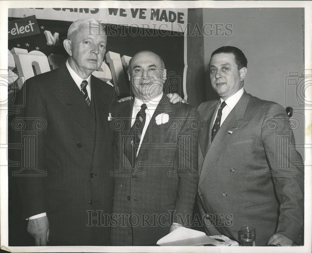 1955 Press Photo Mayor Kennelly Morris B. Sachs Morris I. Lerner - Historic Images