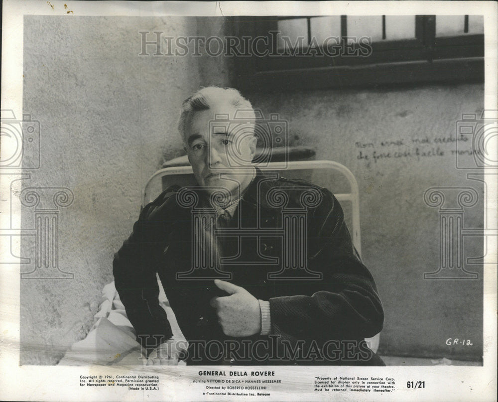 1961 Press Photo General della Rovere Vittorio De Sica Actor - Historic Images