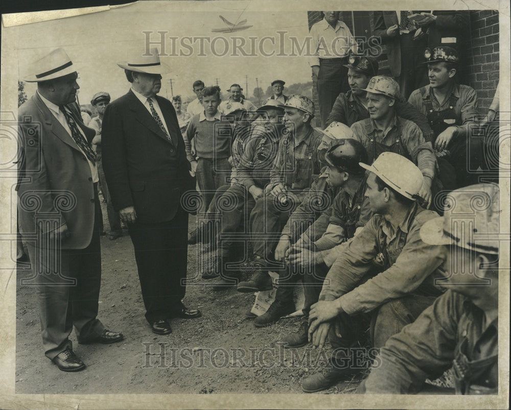 1947 Press Photo Mine Disaster Old Ben Mine John L Lewis Pres Labor Union - Historic Images