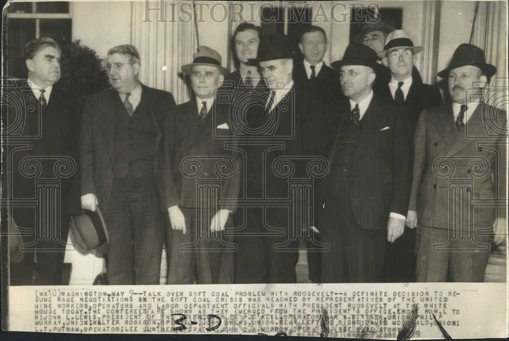 1939 Press Photo Soft Coal Crisis Reached By Representatives Of Mine Workers - Historic Images