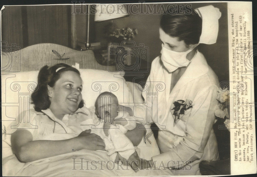 1938 Press Photo Elennor King The Birth of a Baby Hospital Scenes - Historic Images