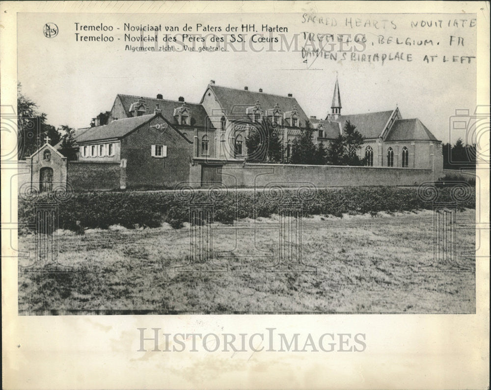 1936 Press Photo Tremeloe Belgium Damien birthplace  Sacred Hearts motivate - Historic Images