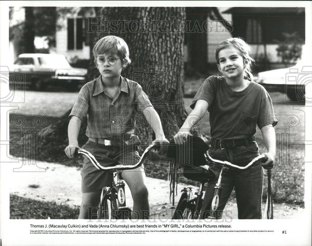 1991 Press Photo Macaulay Culkin Anna Chlumsky Are Best Friends In My Girl - Historic Images