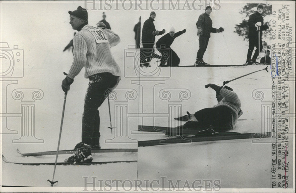 1966 Press Photo Crown Prince Carl Gustaf Skiing - Historic Images