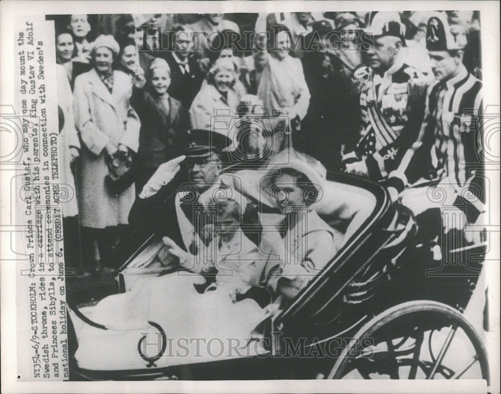 1954 Press Photo Crown Prince Carl Gustaf Sweden Holiday - Historic Images