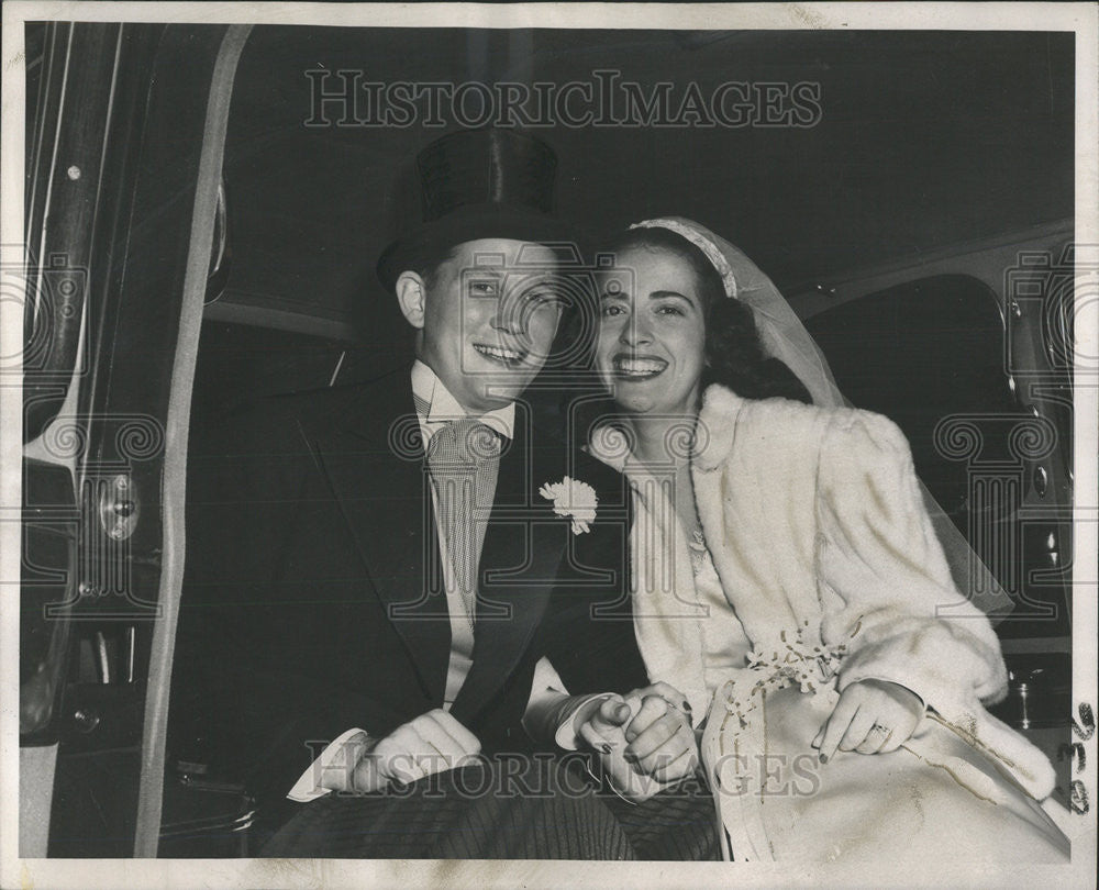 1948 Press Photo Mr. & Mrs. James Asheden Jr. Wedding - Historic Images