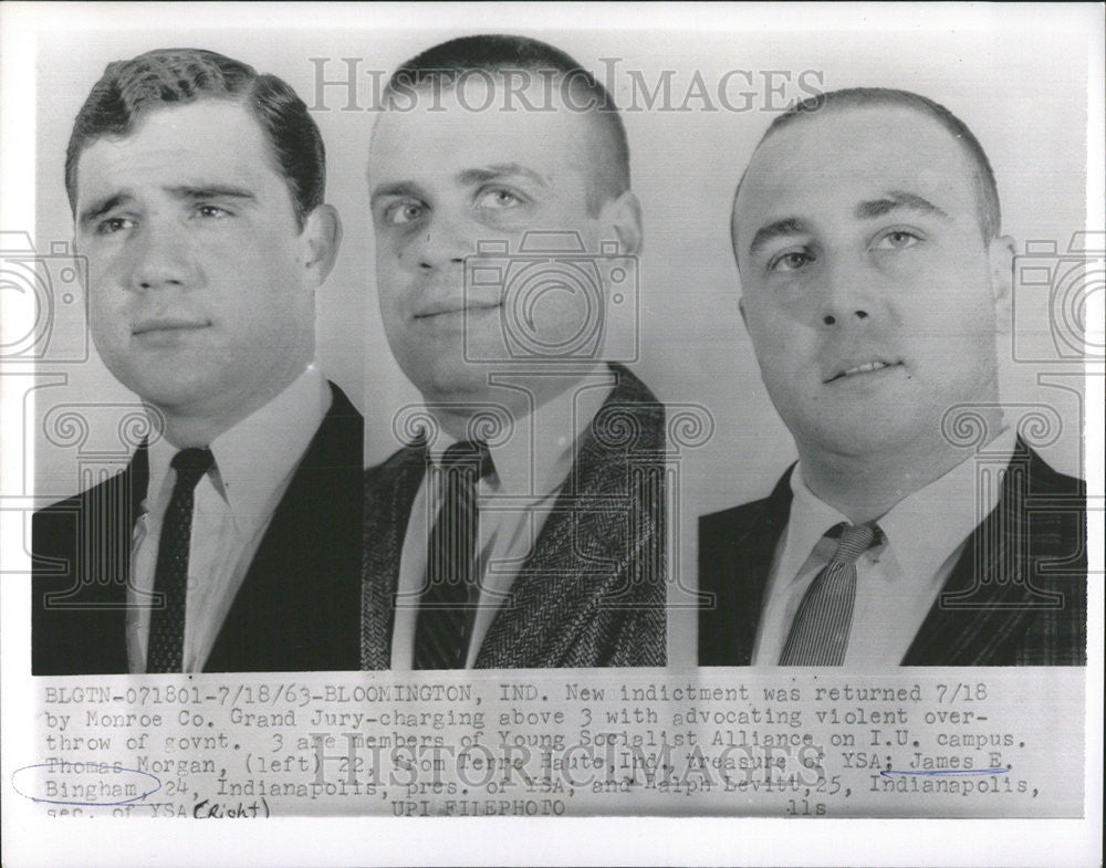 1963 Press Photo Thomas Morgan, James E. Bingham &amp; Ralph Levitt Charged By Jury - Historic Images