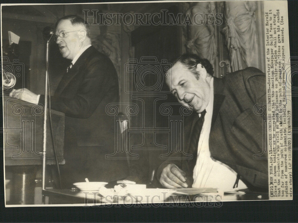 1939 Press Photo Secretary Of The Interior Harold Ickes - Historic Images