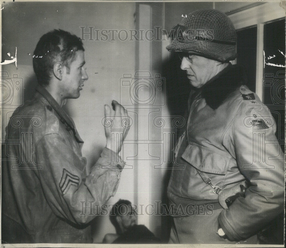 1945 Press Photo Maj. Gen. John W. Leonand armored division commander - Historic Images